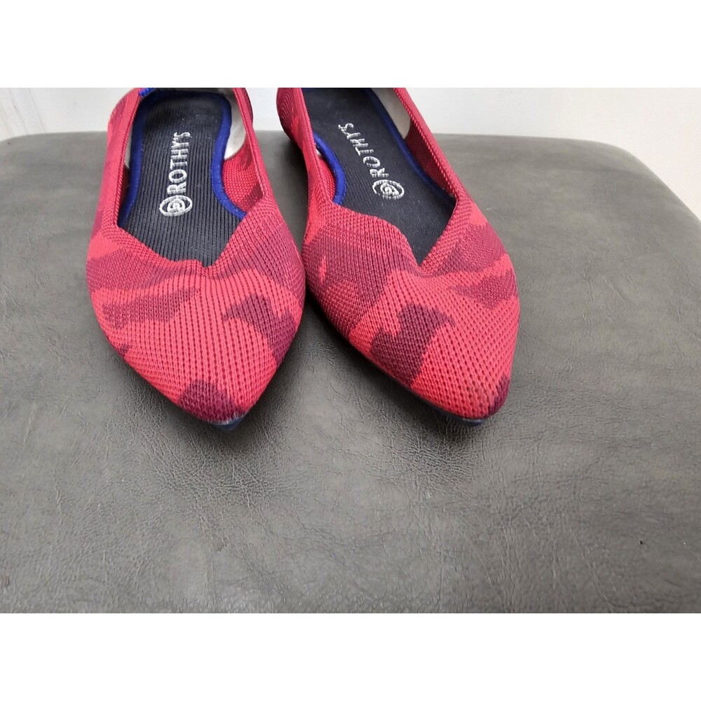 Rothy's The Point Women's Flat Red Pink Camo Animal Print Slip On Shoes Size 8